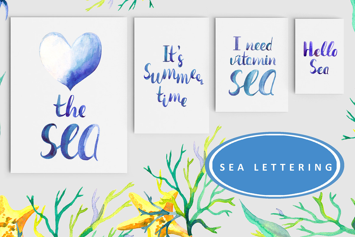 Hello SEA - watercolor collection, an Illustration by Kseniya_design (Photo 10 of 11)