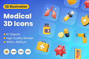 Medical 3D Icons, an Object 3D Model by Rakata Studio (Thumbnail 3 of 3)