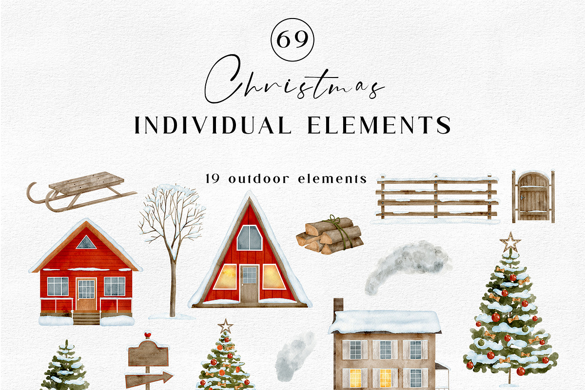 Christmas in Countryside Collection, a Decorative Illustration by Olya Haifisch (Photo 8 of 10)
