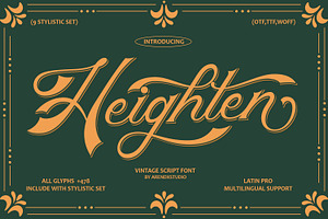 Heighten Vintage Script Font