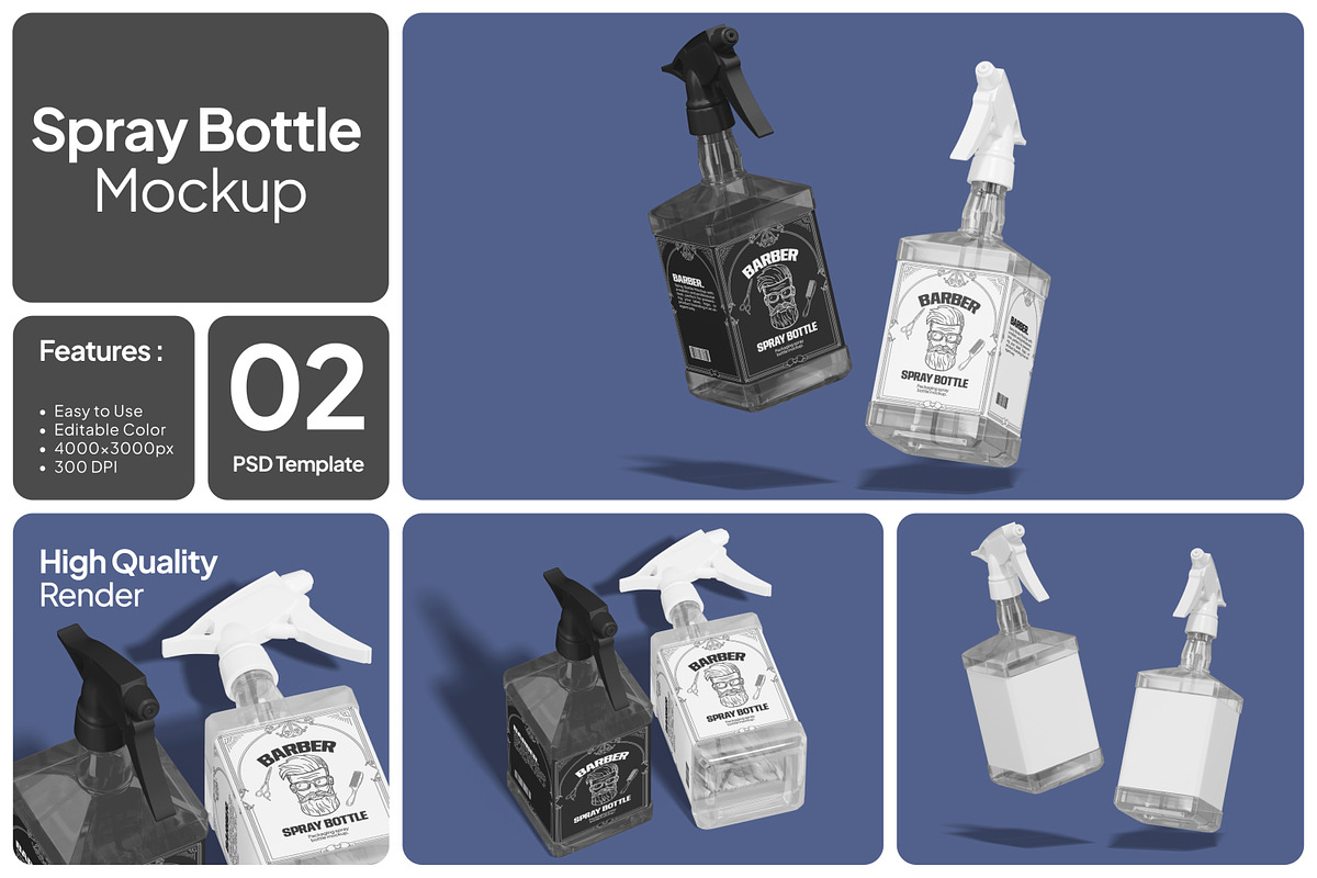 Spray Bottle Mockup, a Packaging Mockup by Unerispace (Photo 1 of 4)