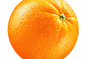 Ripe orange fruit isolated on white, a Food & Drink Photo by Volff