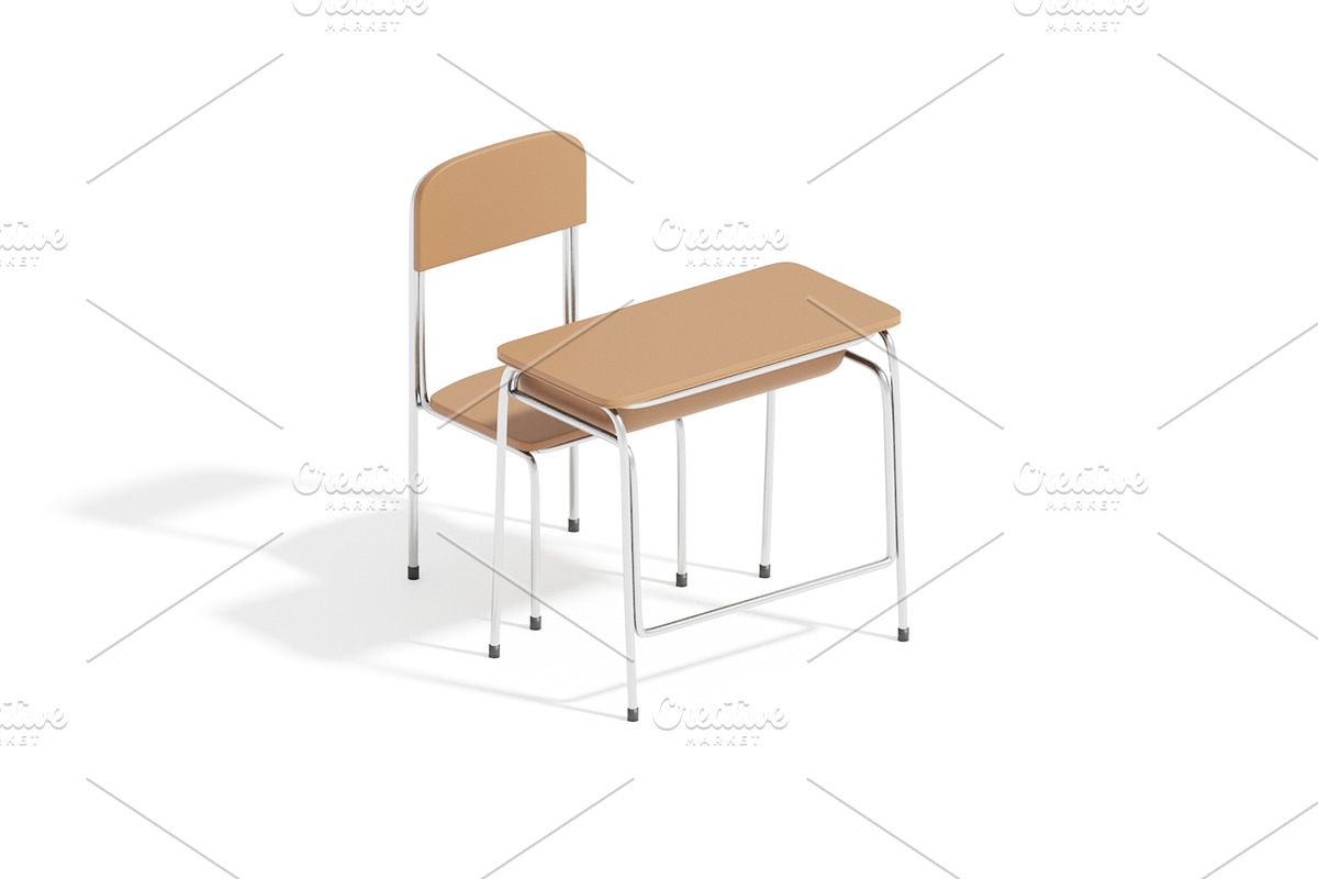 School Chair 3D Model, a Furniture 3D Model by mrfauzi (Photo 2 of 13)