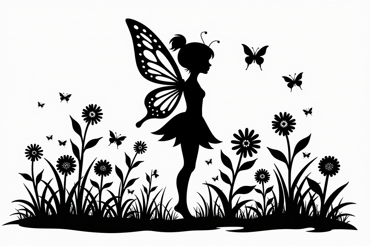 Silhouette of Fairy with Butterflie, an Illustration by Amazin_art (Photo 20 of 21)
