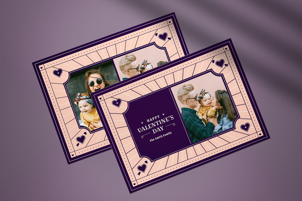 Valentine Day Greeting Card, a Card Template by graphicook (Photo 3 of 4)