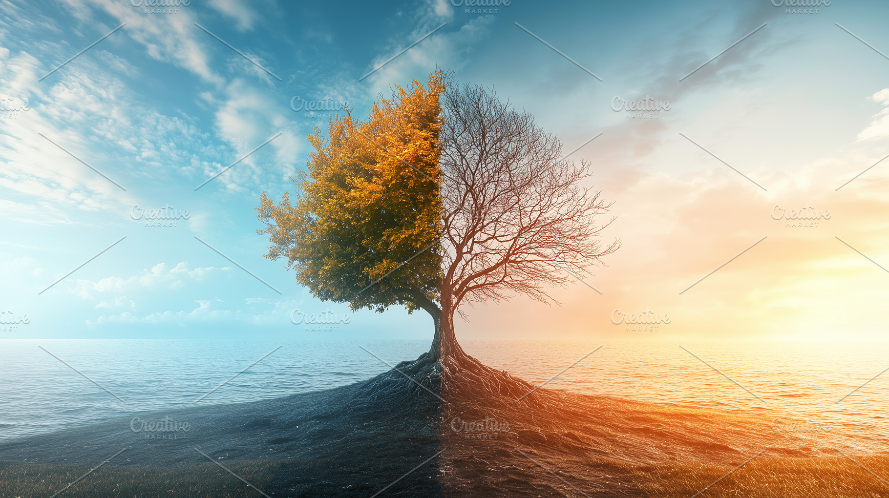 Single tree stands at the edge of, a Nature Photo by MistyDay