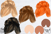 4th of July Clipart Messy Bun Girls, an Illustration by TanuschArts (Thumbnail 2 of 4)