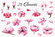 Watercolor Sakura blossom collection, an Object Graphic by Satika (Thumbnail 5 of 9)