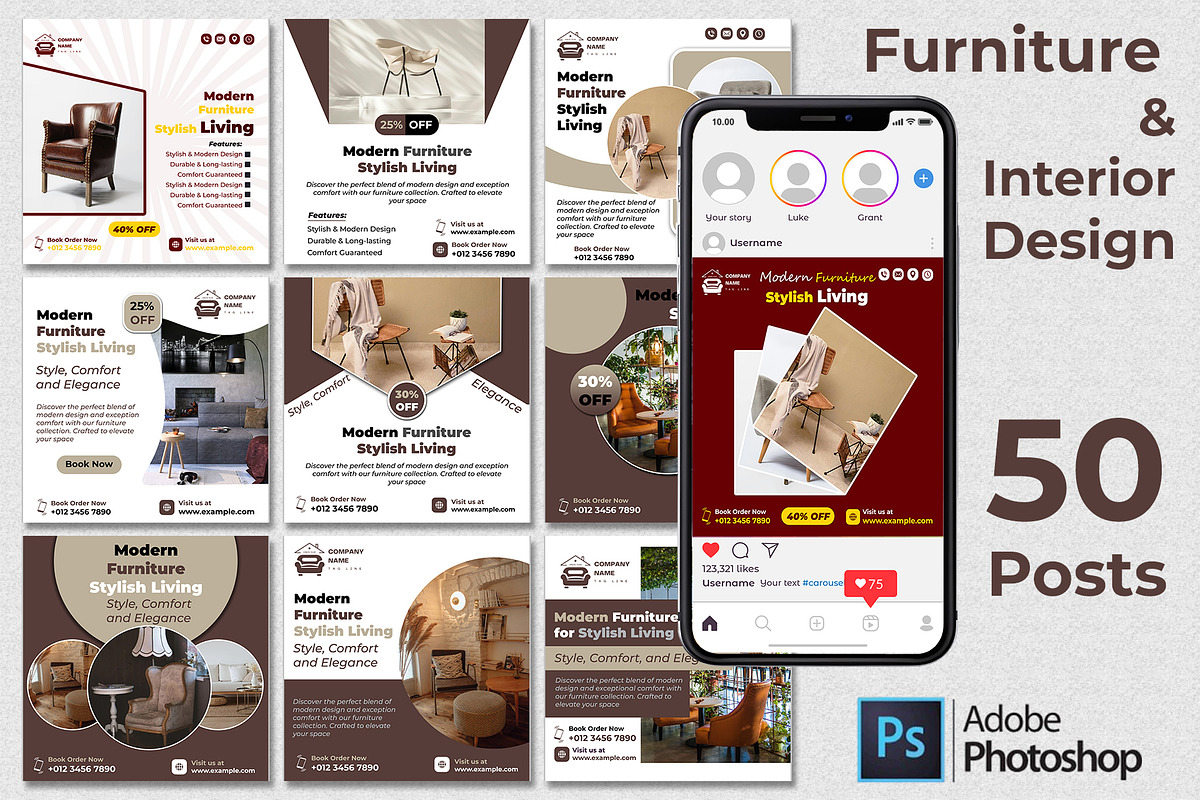 Furniture | 50 Posts | Insgram Posts, a Social Media Template by Mohammad Sarfaraz (Photo 1 of 5)