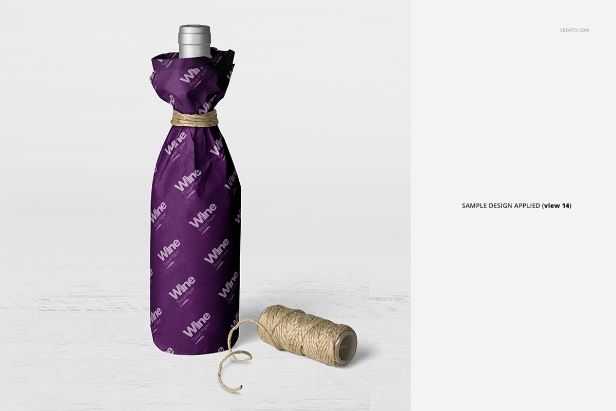 Wrapping Paper Wine Bottle Mockup, a Pens & Pencil Mockup by creatsy5 (Photo 19 of 27)