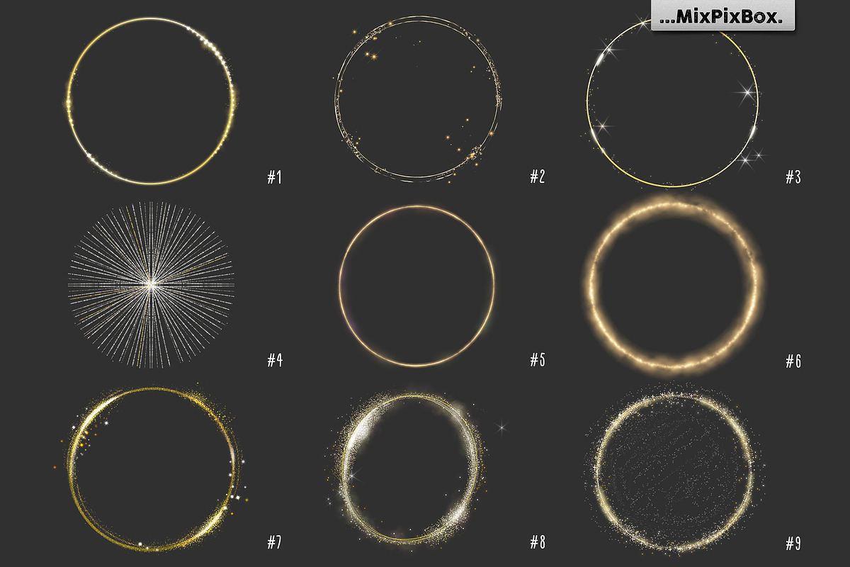 Golden Sparkling Ring Overlays, an Object Graphic by MixPixBox (Photo 4 of 6)