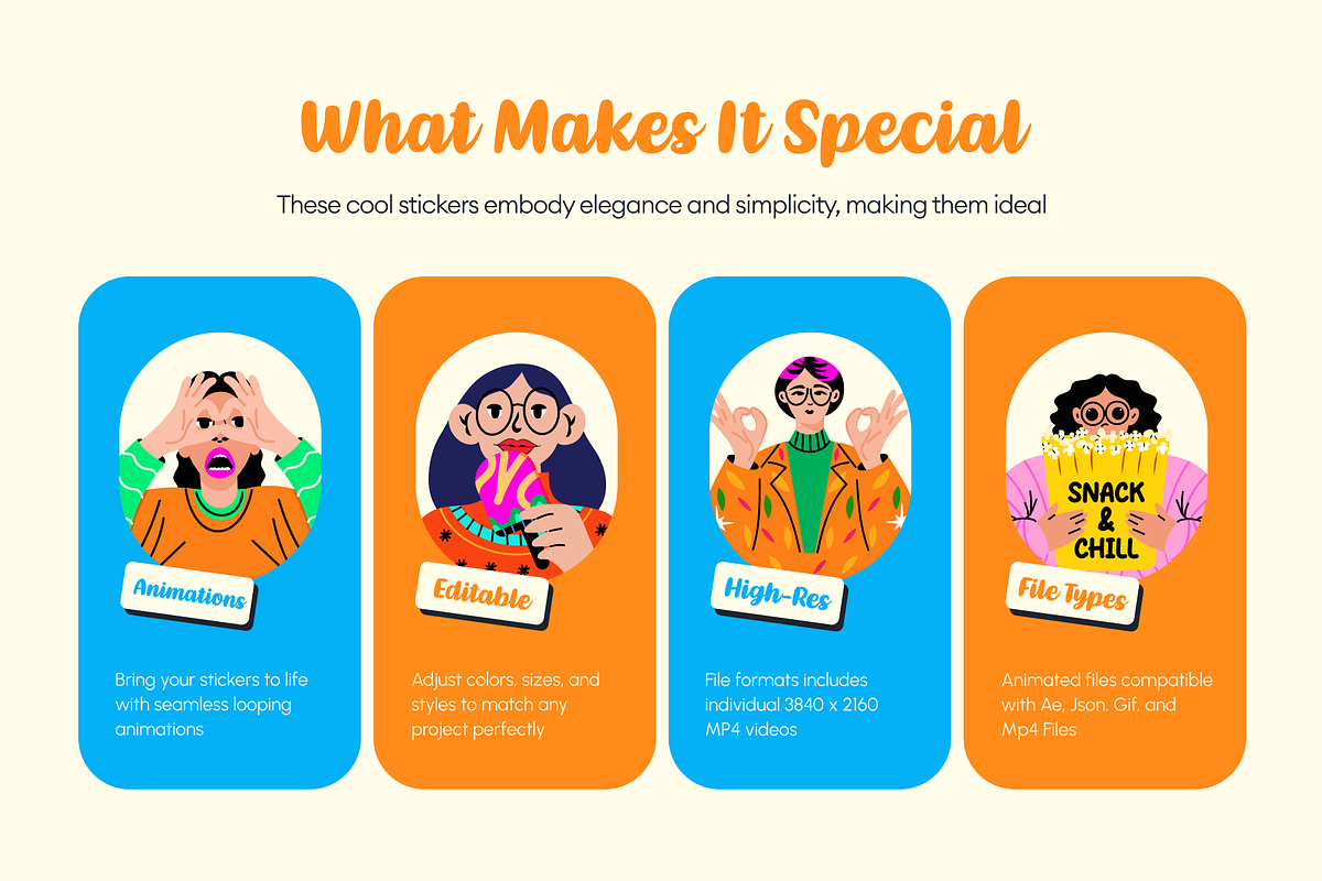 Animated Cool Stickers Set, an Emoji Icon by Prosymbols (Photo 2 of 4)