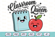 Classroom Queen Teacher T-Shirt SVG, an Object Illustration by Ghagra (Thumbnail 1 of 7)