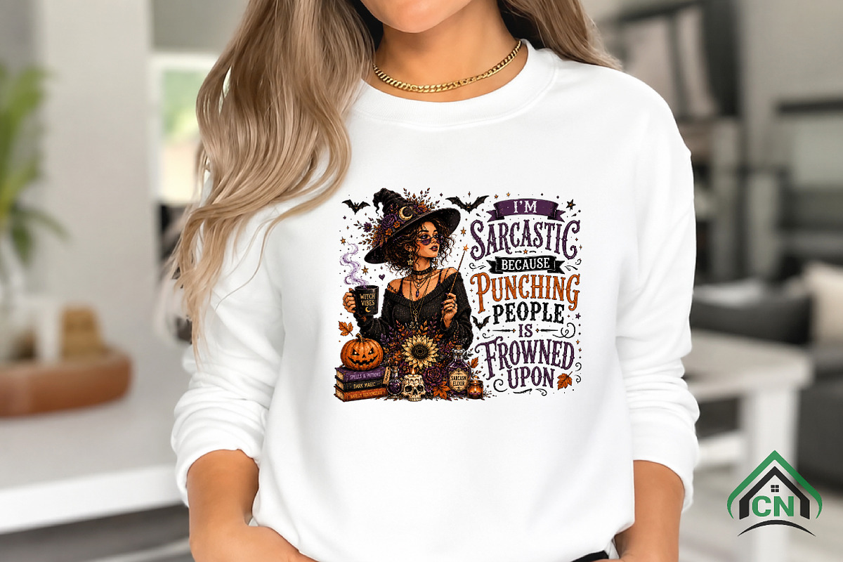 Funny Witch Halloween Sublimation, a Seasonal Illustration by Craft Nest (Photo 3 of 5)