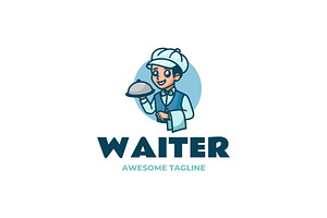 Waiter Mascot Cartoon Logo, a Branding & Logo Template by Artnivora.Std