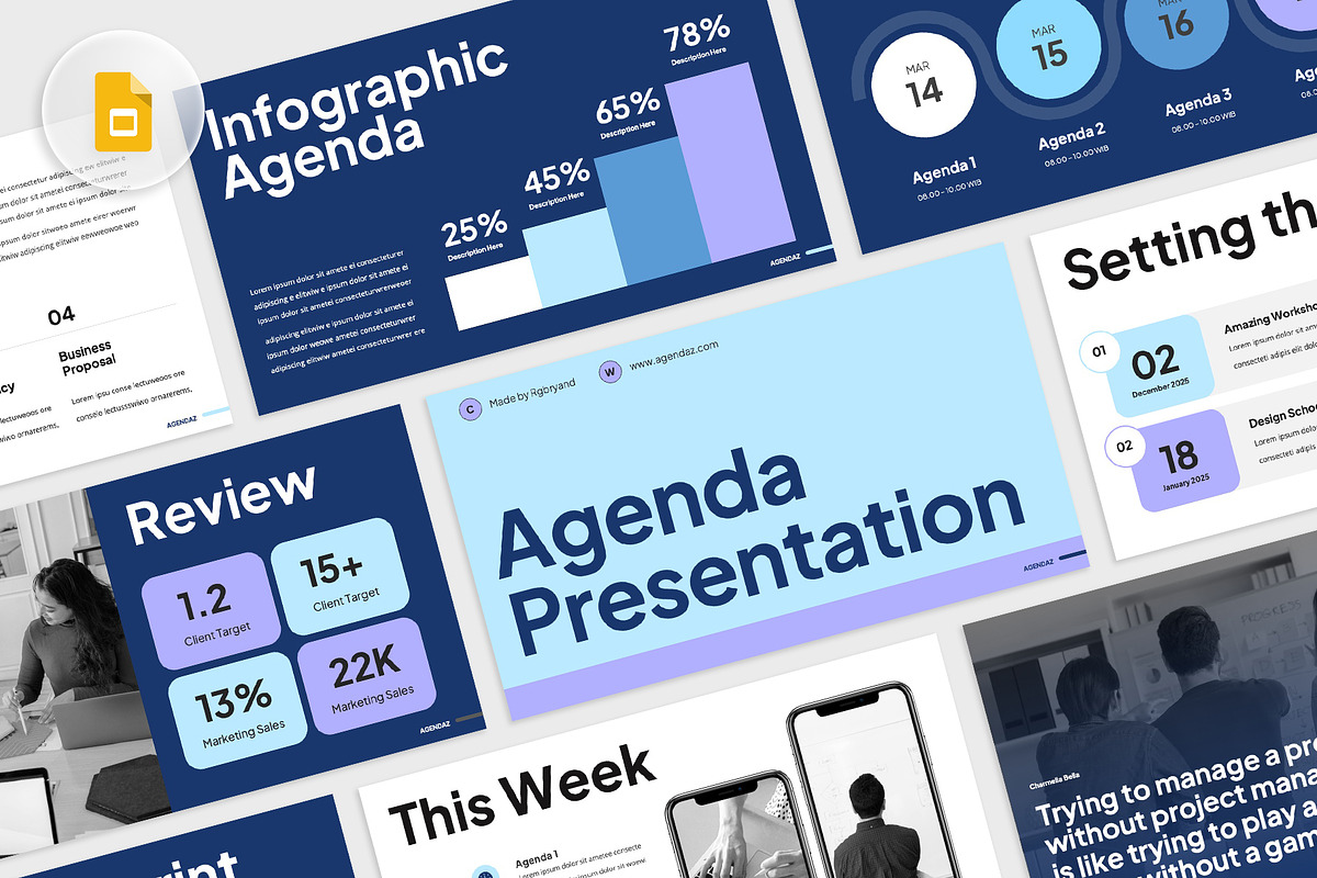 AGENDAZ - Agenda Google Slides, a Presentation Template by rgbryand (Photo 1 of 7)
