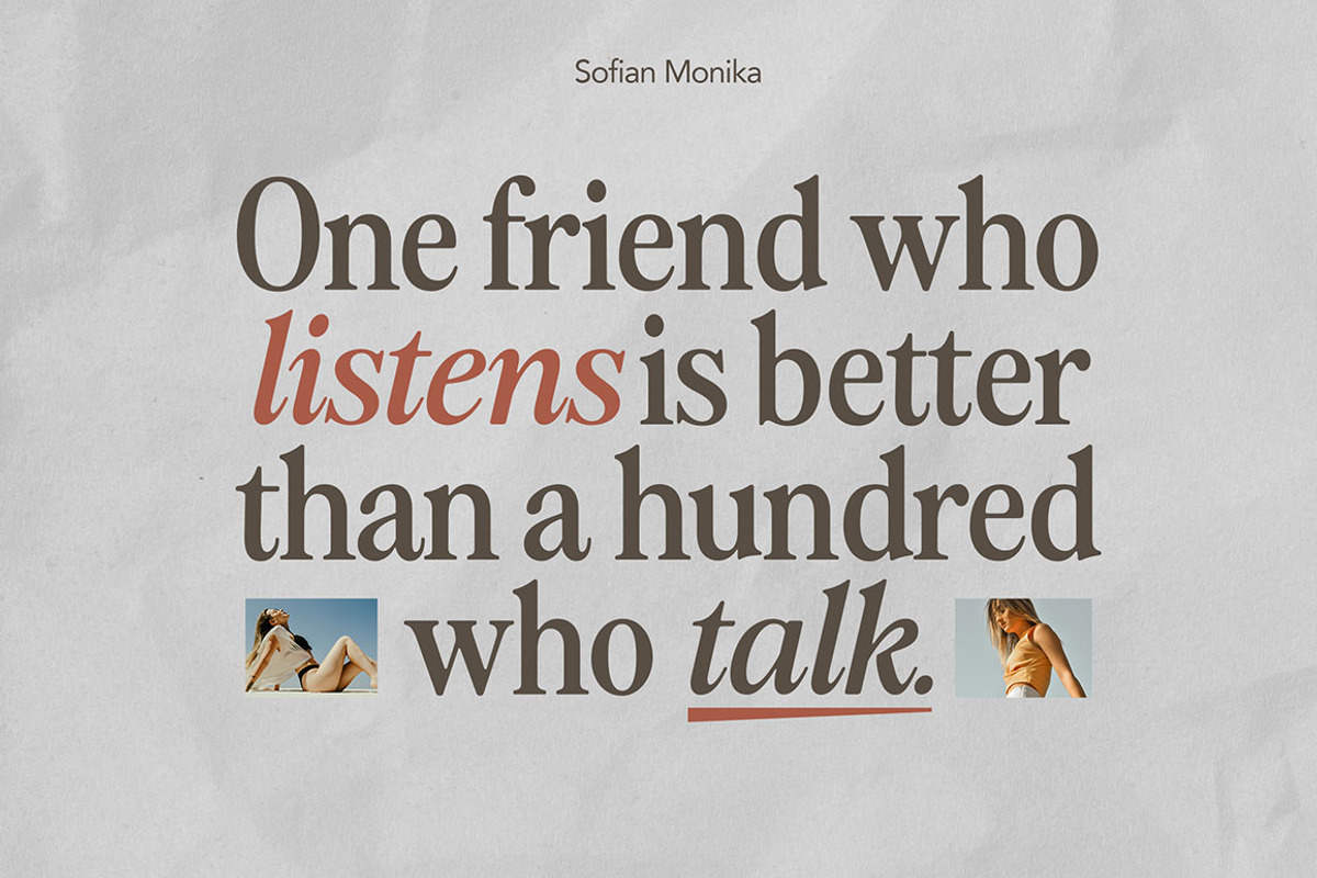 Sofian Monika Serif, a Serif Font by Mulkan Nazir (Photo 6 of 15)