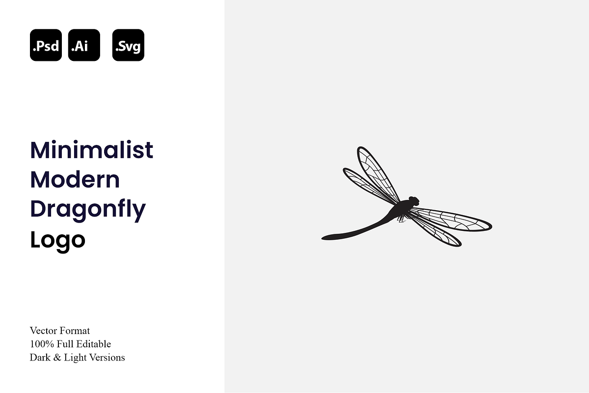 Minimalist Modern Dragonfly Logo, a Branding & Logo Template by Luxury Logos (Photo 1 of 4)