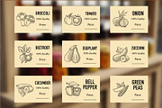 Vegetable Designs. Retro Templates, a Food Illustration by Lettering_Logo (Thumbnail 12 of 15)