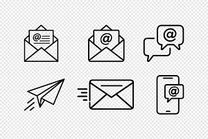 Email icons set communication, an Icon by Toufiqul