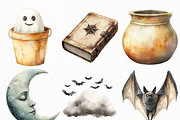 Watercolor Neutral Halloween Clipart, an Illustration by Craft Nest (Thumbnail 3 of 6)
