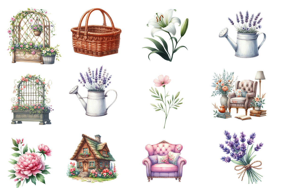 English Garden clipart, an Illustration by Designworld (Photo 2 of 5)