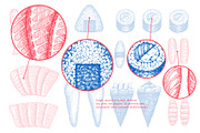 Japanese Cuisine Vector Collection, a Food Illustration by Lubov Illustrations Shop (Thumbnail 3 of 7)