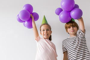 A young boy and girl Birthday