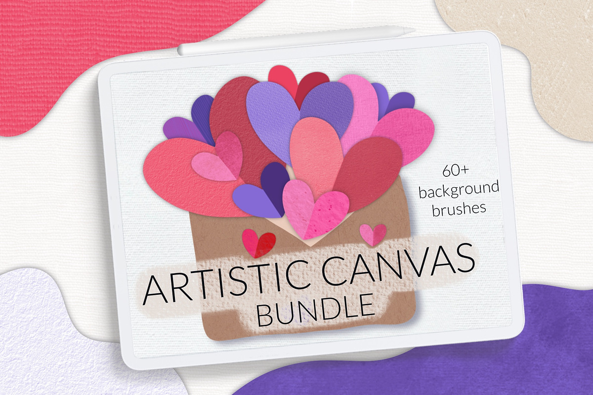 Canvas background brush BUNDLE, a Brush Add-On by Let's Art (Photo 1 of 21)