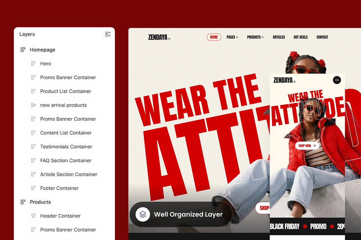 Zendaya - E Commerce Website, a Landing Page Template by SLAB! Design (Photo 2 of 5)