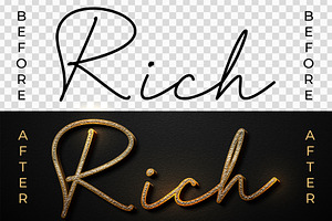 Rich Text Effect Gold Style