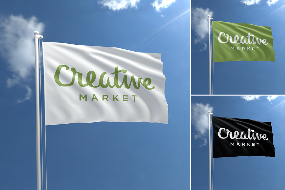 3D Flag Mock-Ups, a Product Mockup by simuradi (Photo 2 of 5)