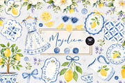 Italian Majolica Tile Clipart, a Decorative Illustration by BigCakeBee (Thumbnail 1 of 4)