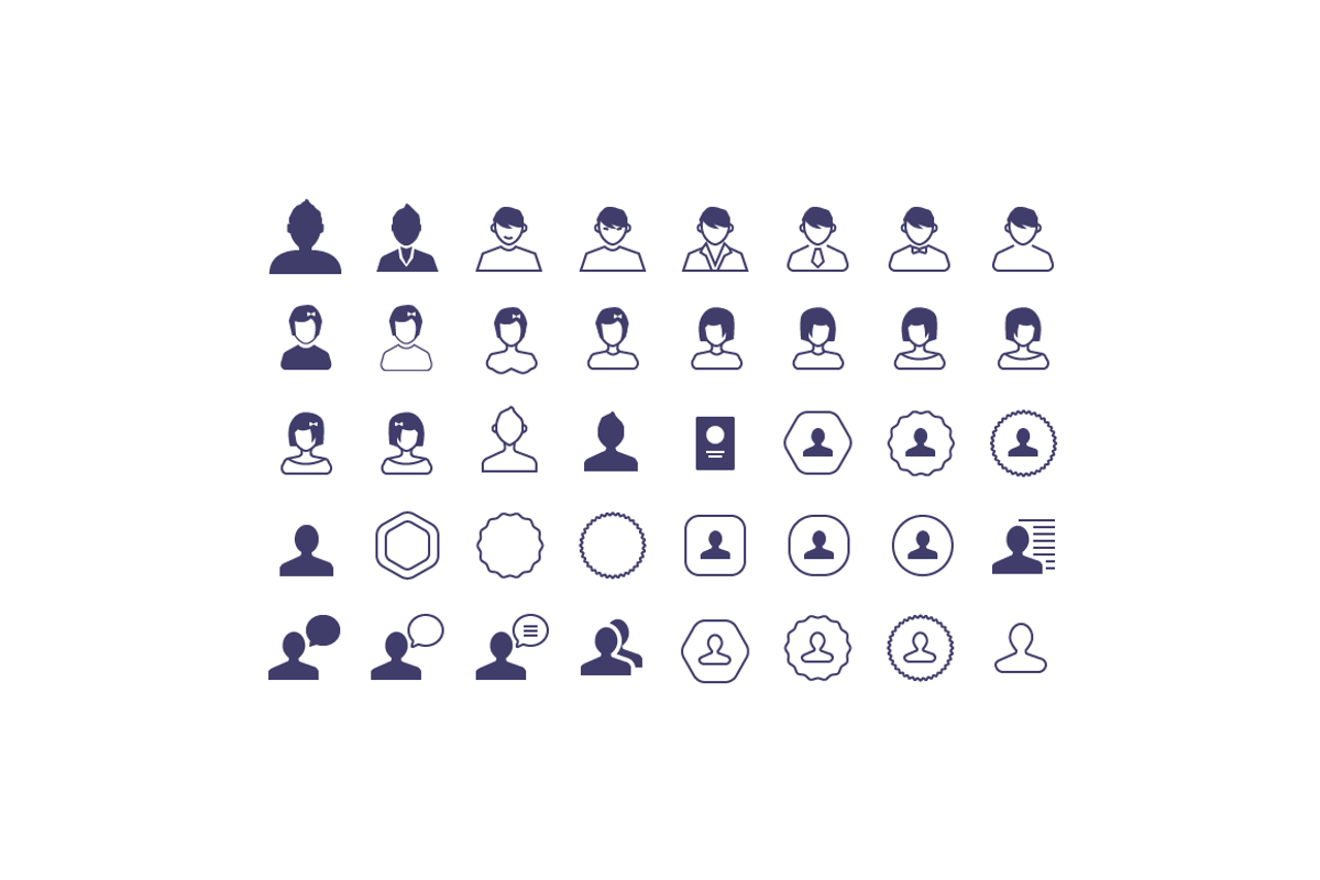 80 Account Vector Stroke Icons, an Icon by Samoylov (Photo 2 of 3)