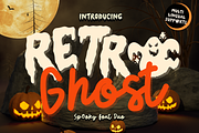 Retro Ghost is a Halloween duo font, a Handwritten Font by Brown Cupple (Thumbnail 1 of 13)