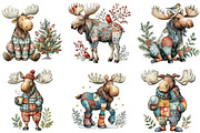 Christmas moose Clipart, an Illustration by DreamArtGraphic (Thumbnail 4 of 4)