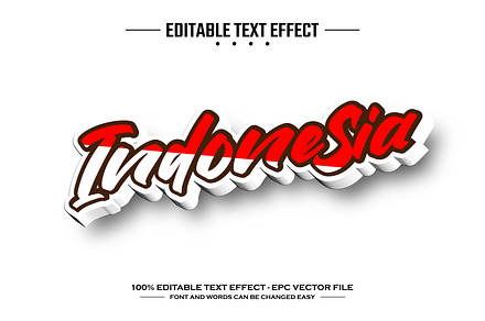 Indonesia 3D editable text effect, a Layer Style Add-On by nicemorning