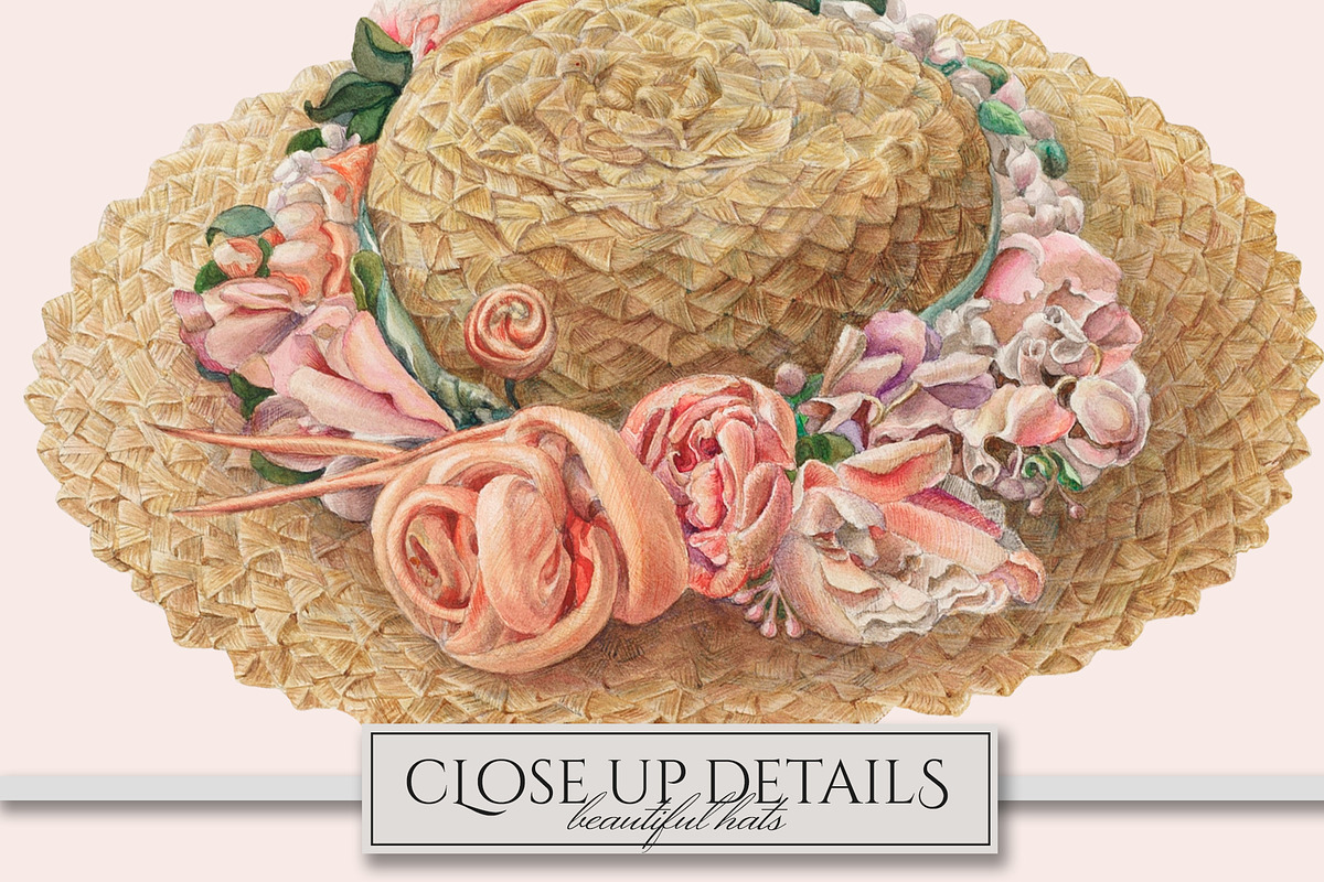 Vintage Bonnet & Hat Clipart, an Illustration by Secret Helper (Photo 8 of 9)
