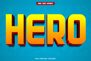 Hero 3D editable text effect, a Layer Style Add-On by Hello Muh