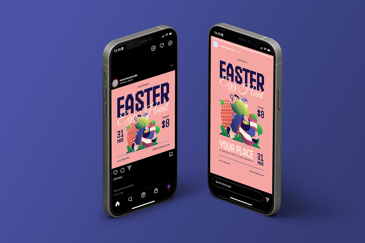 Red Gradient Easter Greeting Card, a Flyer Template by Neermana (Photo 4 of 4)