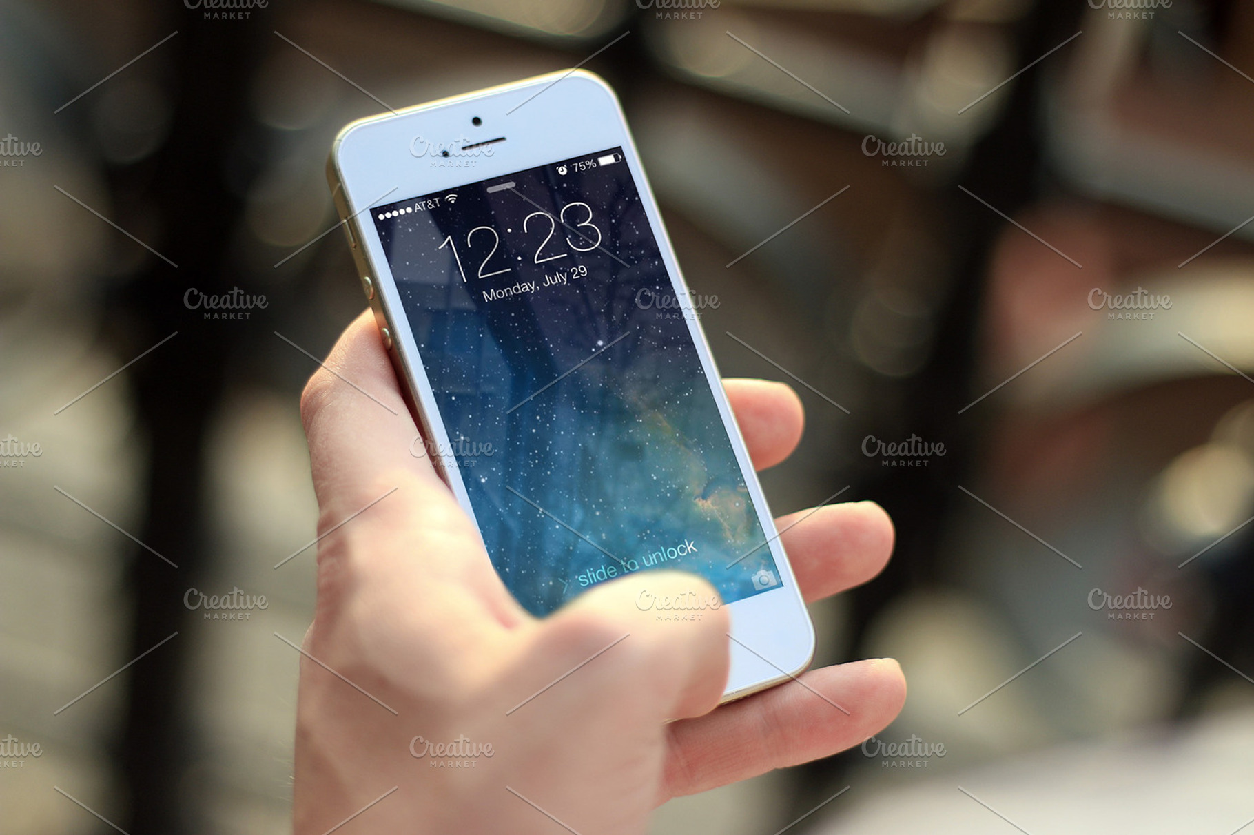 Lock Screen On Iphone 5S In Hand Featuring Iphone Lock And Mobile