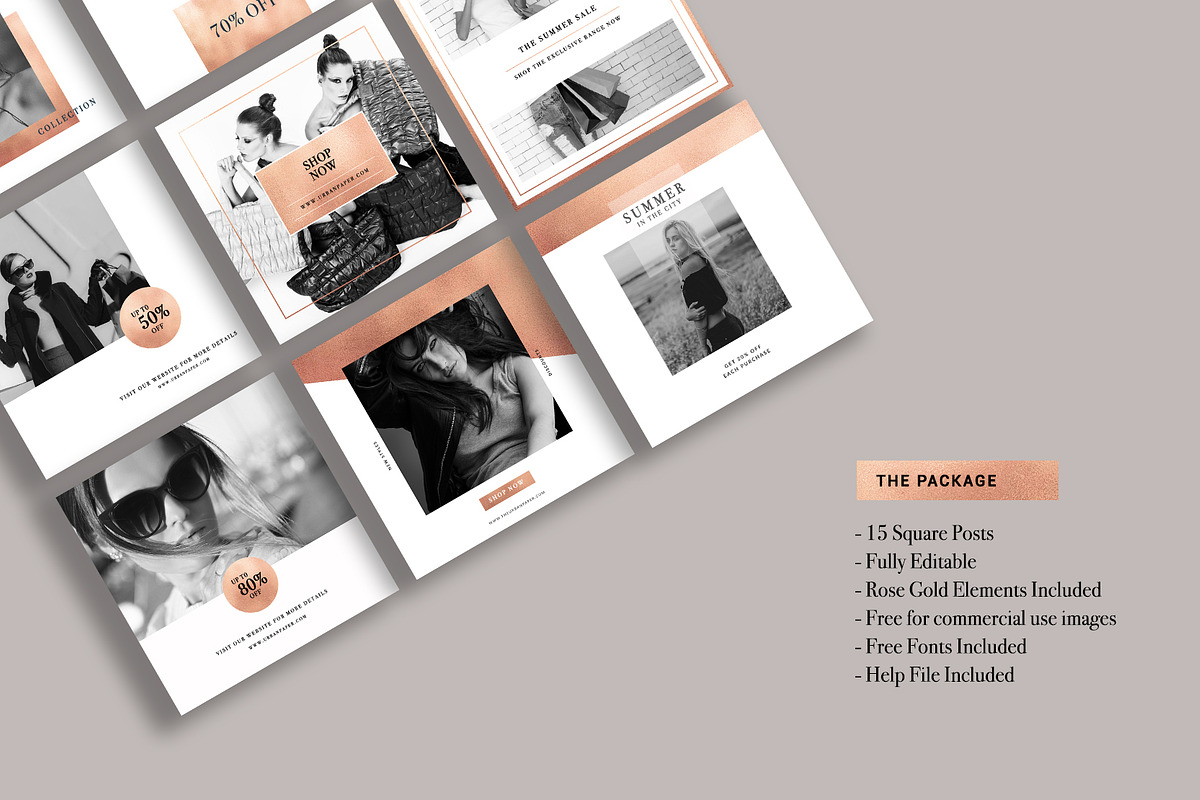 Rustic Instagram Posts + Free File, a Social Media Template by The Urban Paper (Photo 2 of 6)
