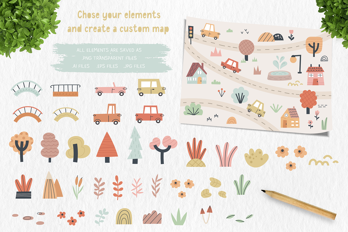 City map creator - 130+ elements, an Illustration by Moonberry_Studio (Photo 2 of 15)
