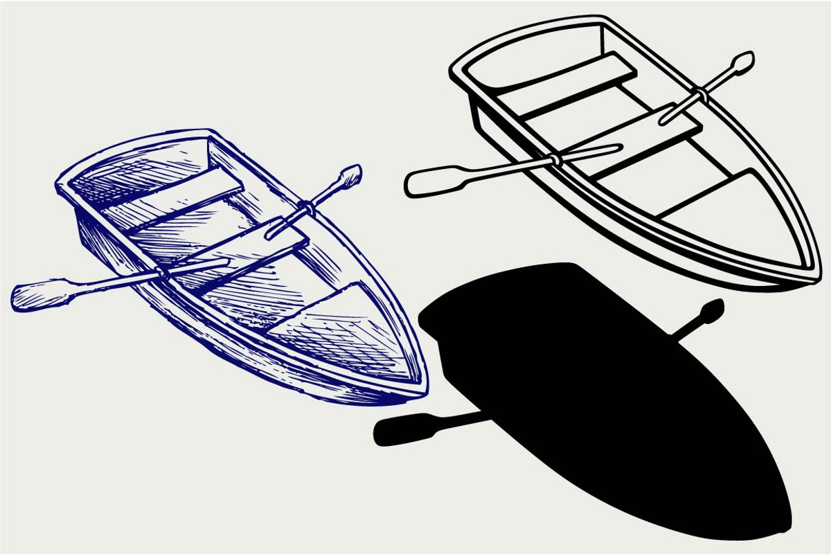 Wooden boat, front view SVG, an Outline Icon by LineworkStock