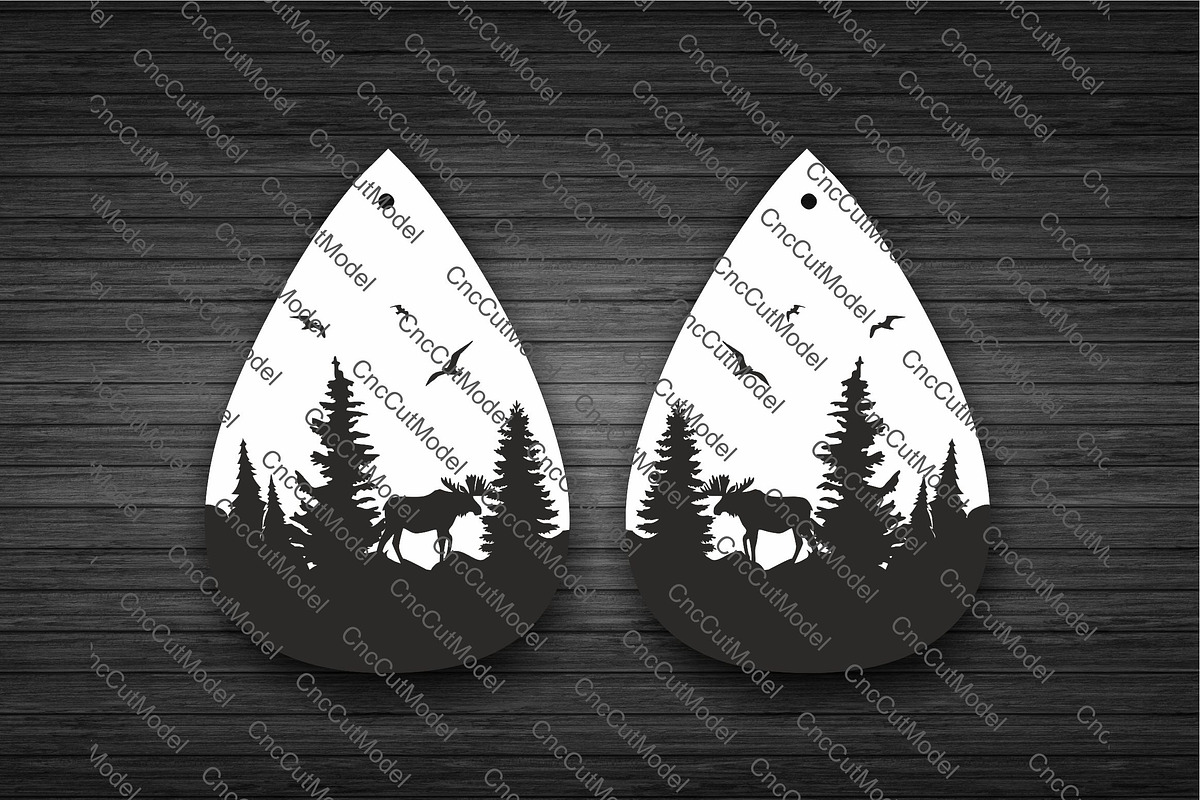 Mountain landscape Svg Earrings, a Graphic by CncCutModel (Photo 2 of 4)