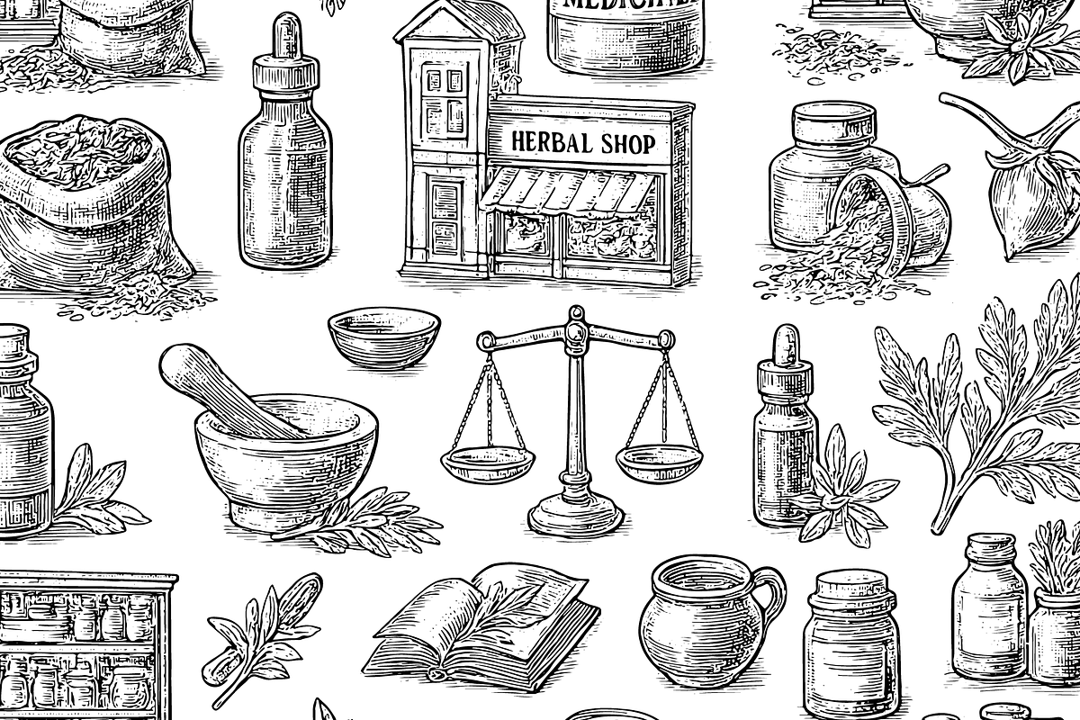 Herbal Medicine Sketch Set, an Object Graphic by RT Studio (Photo 3 of 4)