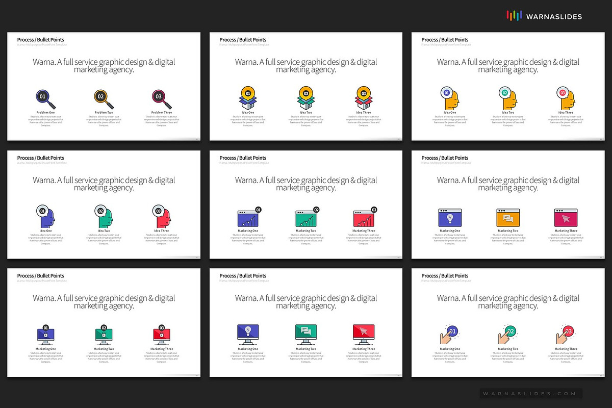 3 Bullet Points PowerPoint Templates, a Presentation Template by Warna Works (Photo 15 of 24)