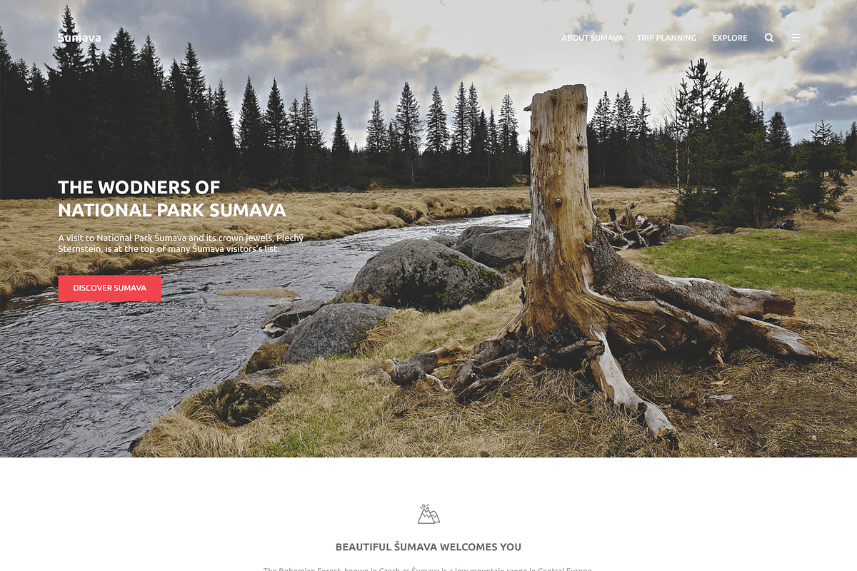 Sumava: One-Page PSD Template, a Landing Page Template by Devero (Photo 3 of 6)