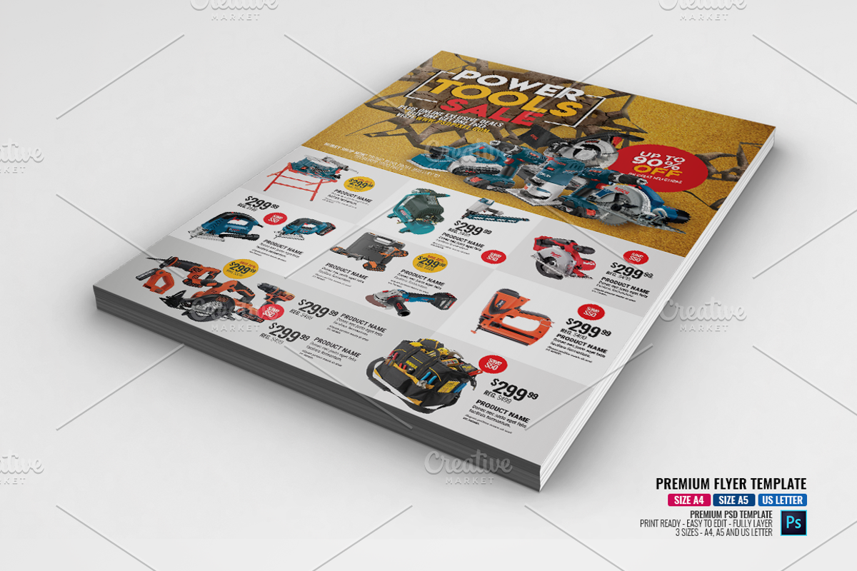 Power Tools & Accessories Flyer, a Flyer Template by PSDPixel