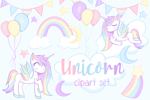 Unicorn Clipart Set